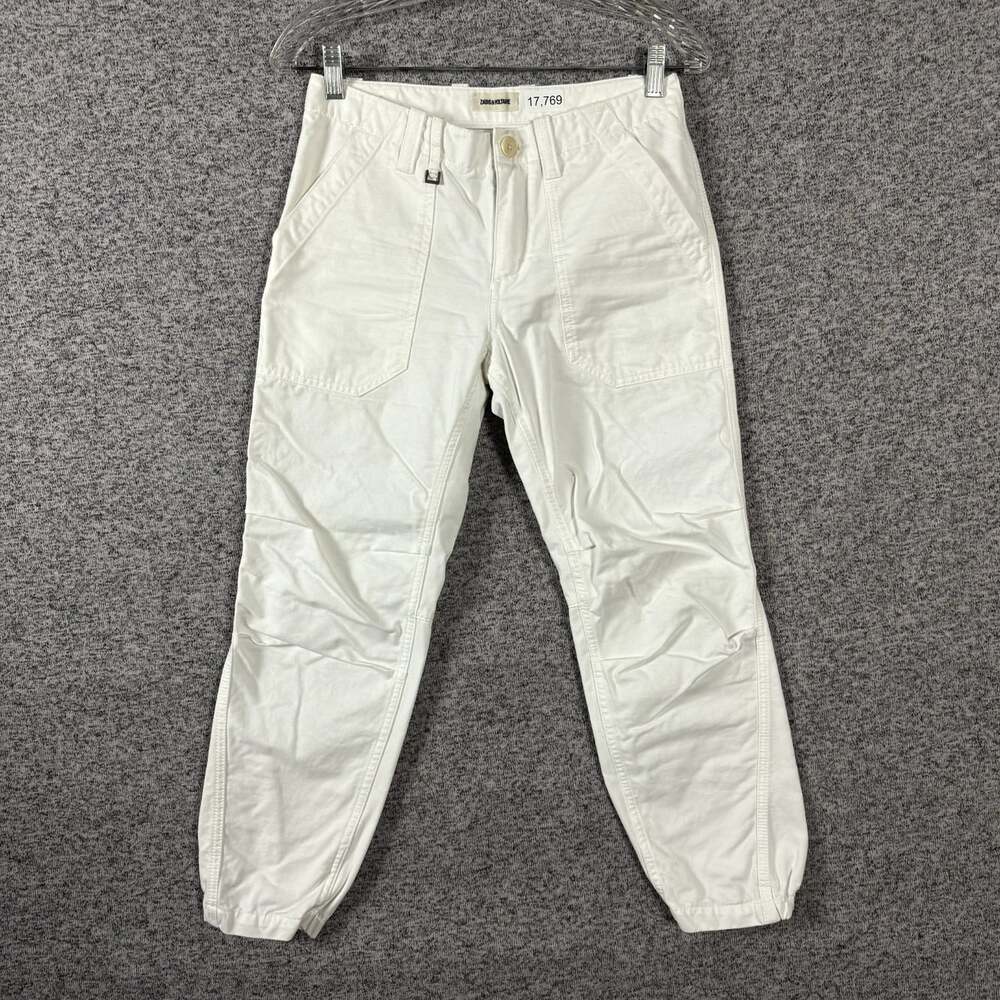 Zadig & Voltaire Women's Size 28 White Cotton Cropped Utility Pants